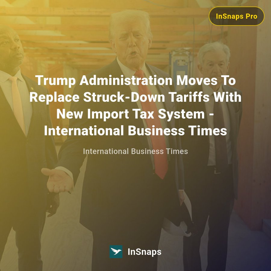 InSnaps shareable news card — tariffs
