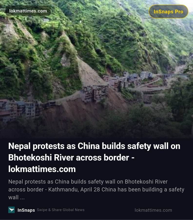 InSnaps shareable news card — Nepal China