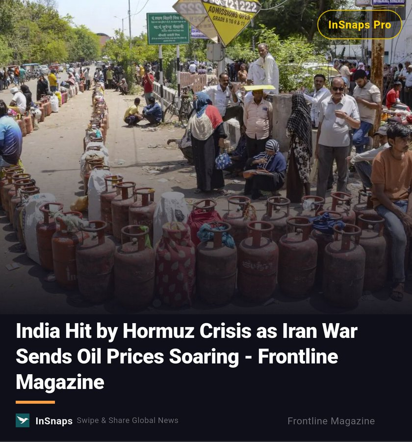 InSnaps shareable news card — oil prices